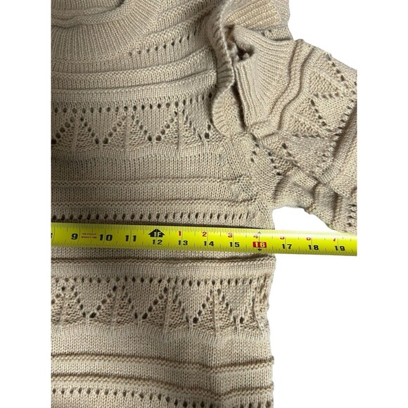 SHEIN Clasi Solid Ruffle Trim Pointelle Knit Sweater Chuncky Preppy Hipster XL - Picture 4 of 6